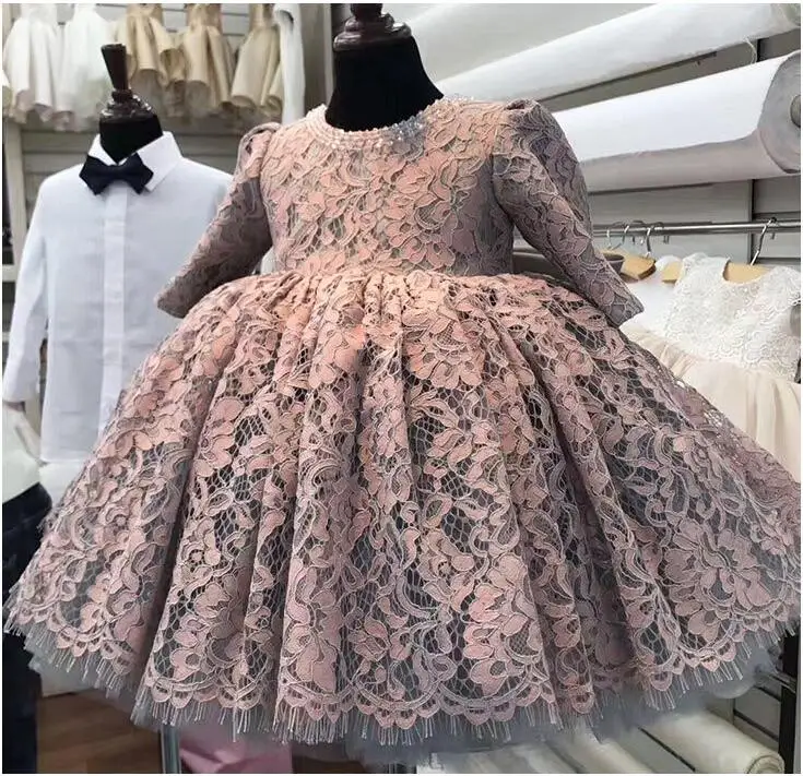 Для маленьких девочек 1st платье на день рождения Шнуровка с бантиком нарядное платье для маленьких девочек Одежда для новорожденных одежда принцессы для девочек для От 0 до 6 лет дети