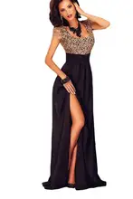 2016 Party Elegant autumn winter Dress Square Collar Longo sexy Women s Amazing Gold Lace Overlay