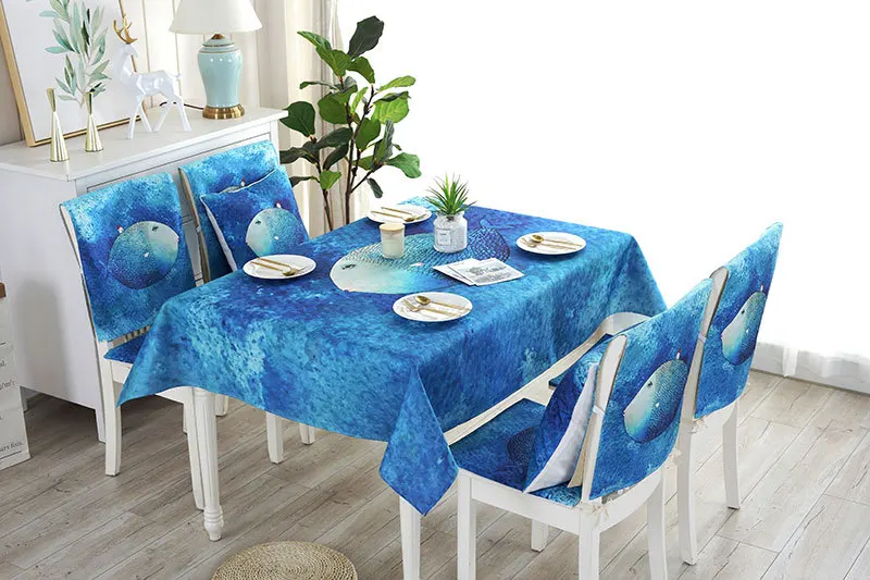 Proud Rose Waterproof Linen Table Cloth Cartoon Table Cover Chair Set Pillowcase Cover Towel European Tablecloths Chair Cushion