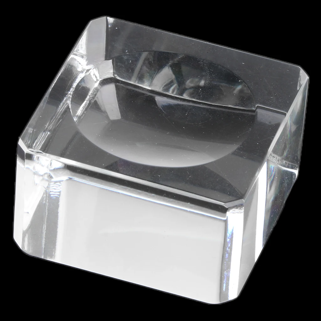 Clear Square   Crystal Ball Stand Fit for 70-80mm Ball - Perfect for Photography & Home Decor