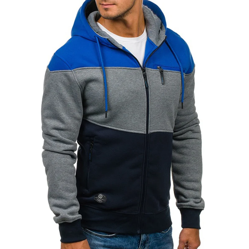

ZOGAA New Men's Fashion Hoodies Casual Hooded Sweatshirts For Men Clothes 2018 Color Block Leisure Jacket Autumn Outwear