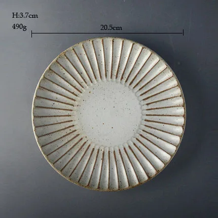 ANTOWALL, набор керамической посуды в японском стиле, домашняя Ретро керамическая миска, тарелка для рыбы, тарелка для супа, лапши, Салатница, миска для риса - Цвет: round plate M