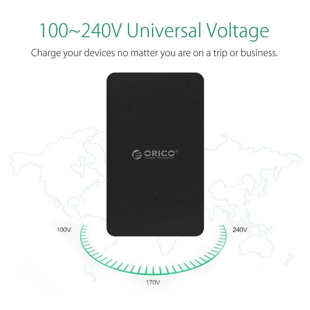 Дорожное зарядное устройство ORICO USB 5V2.4A 4 порта быстрая зарядка адаптер