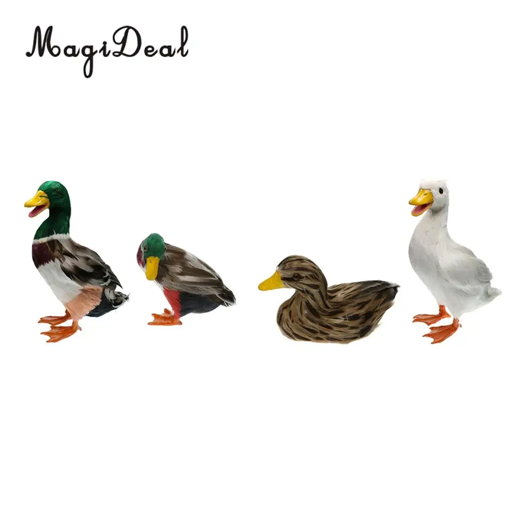 MagiDeal Various Realistic Duck Ornament Figure Outdoor Home Garden Water Pond Decoration DIY Vivid Artificial Feather Craft