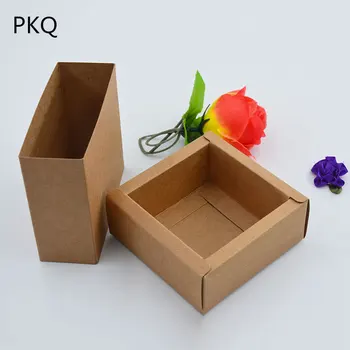 

50pcs Small gift box for jewelry Kraft paper Packaging Boxes Drawer paper box for soap DIY Craft Cardboard Paper Packing carton
