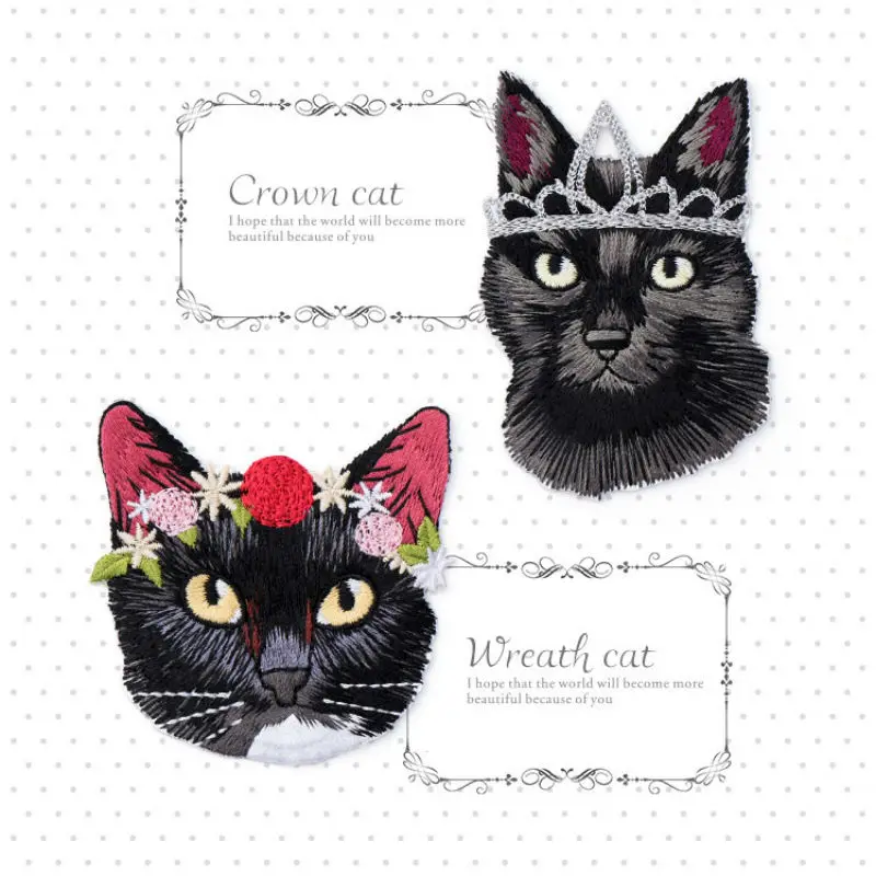 

1pc Fashion Cat Applique Embroidered Iron on Beautiful Animal Patches For Clothes Bag Sticker Diy Repair Craft Decoration