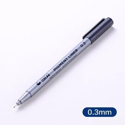 STA1PCS пигмент лайнер Pigma Micron чернила маркер для белой доски 0,05 0,1 0,2 0,3 0,4 0,5 0,6 0,8 различных наконечников, черная ручка эскизов ручки - Цвет: 03