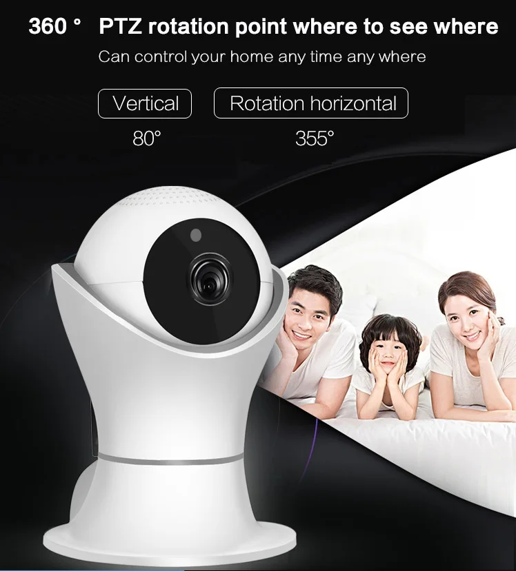 SmartYIBA 1080P 2MP Wifi Camera 3D Panoramic Navigation Smart Security Camera Two Way Audio CCTV Camera+64G TF Home Surveillance