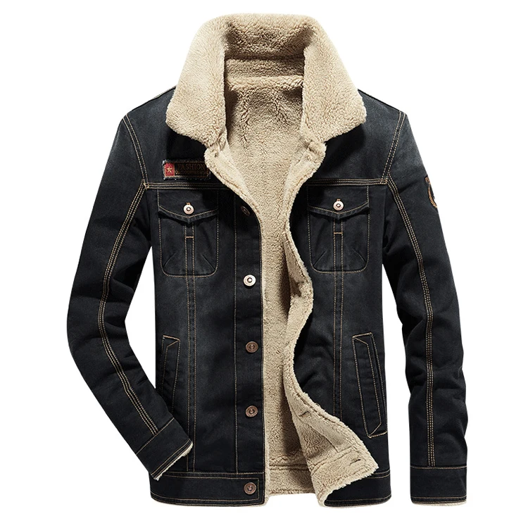 DIMUSI Мужская куртка и пальто брендовая одежда джинсовая куртка модная мужская джинсовая куртка Толстая теплая зимняя верхняя одежда мужская Ковбойская 5XL, TA221