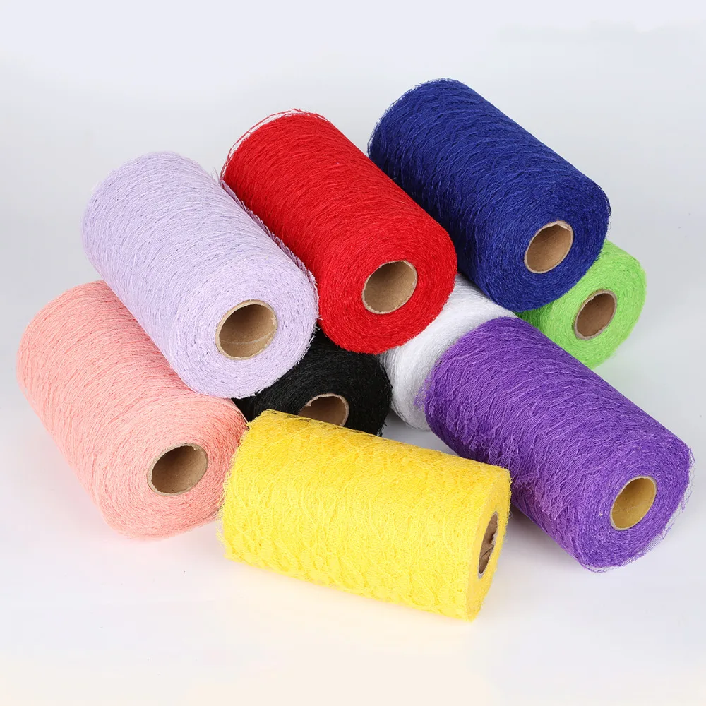 

15cm Embroidered Lace Tulle Roll Spool Lace Ribbon Trim Fabric Skirt Sash Bow Wedding Decorations 22m/lot