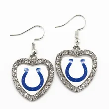 Colts Earrings And Get Free Shipping On Aliexpress 6pairs Lot High Quality Indianapolis Colts Football Sports Team Silver Heart For Women Earring Charms