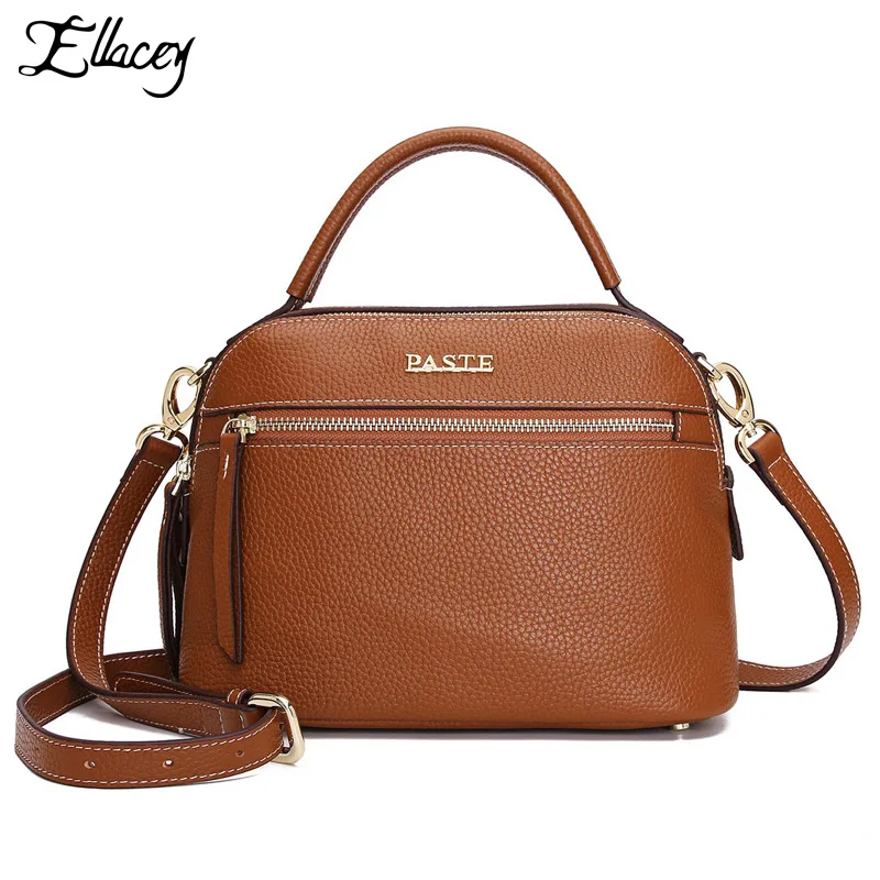 

2019 New Genuine Leather Shoulder Shell Bag Retro 100% Cow leather Handbag Vintage Women Real Leather Crossbody Messenger Bag