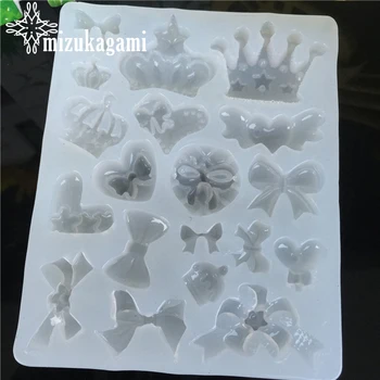 

1pcs UV Resin Jewelry Liquid Silicone Mold Crown Bowknot Heart Cute Resin Charms Molds For DIY Intersperse Decorate Making