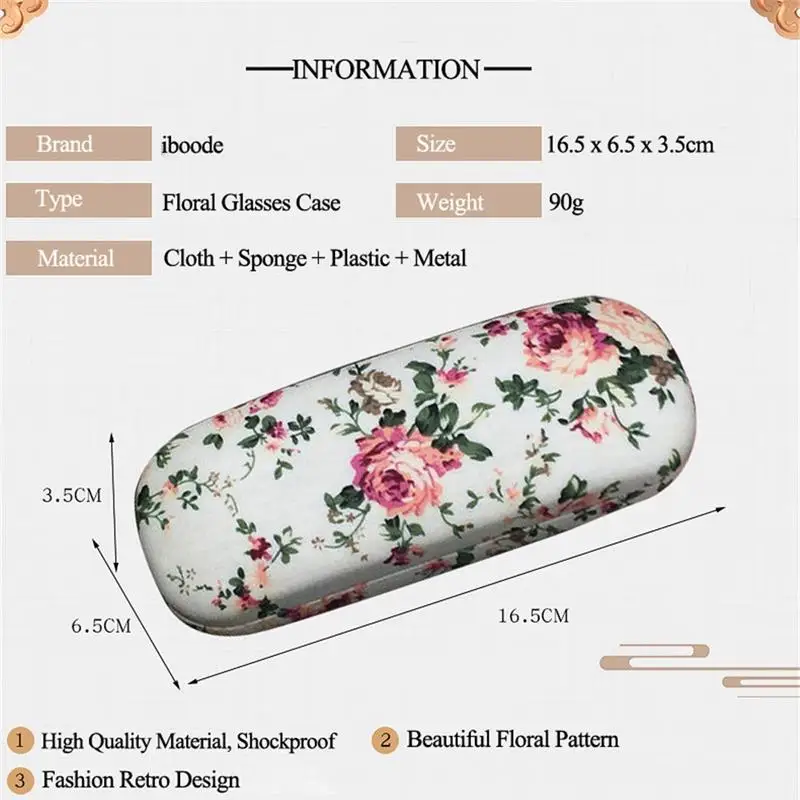 Жесткий Чехол для очков es для стекла es женские корпуса для оптики с цветочным принтом очки футляр держатель для очков стеклянный чехол
