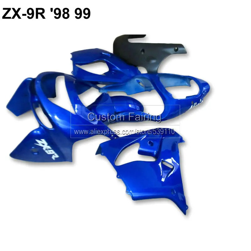 Комплект обтекателей для мотоцикла Kawasaki ZX9R zx 9r 1998 1999 Ninja 98 99 синий черный комплект