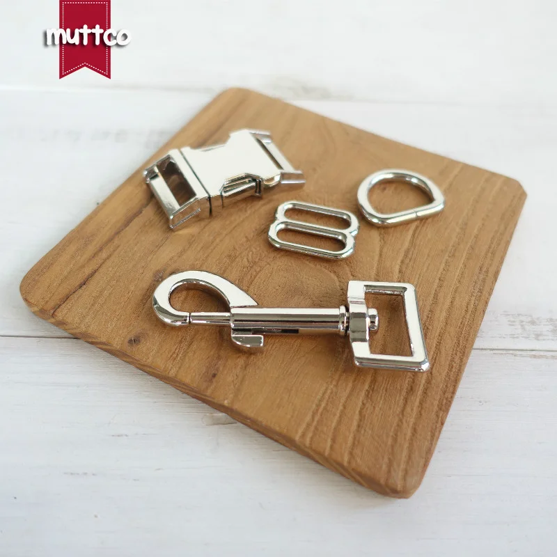 10sets/lot (metal buckle+adjust buckle+D ring+metal dog clasp/set) wholesale DIY dog collar