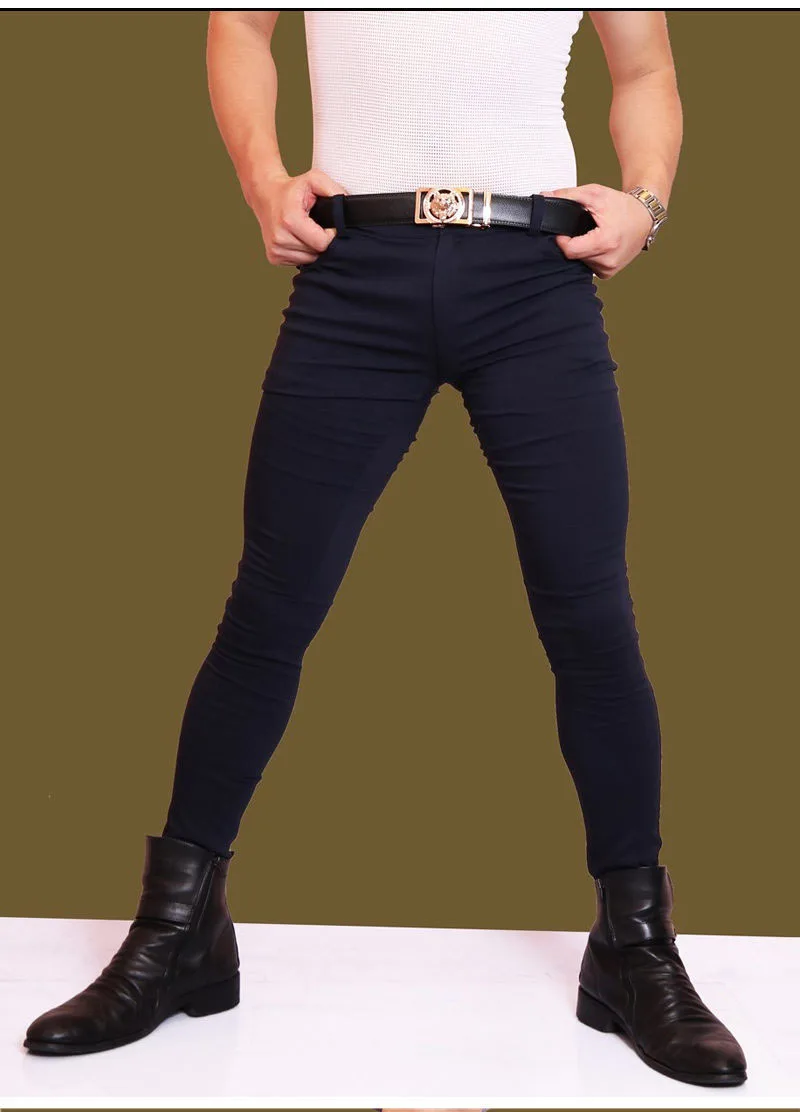 Стильные брюки для метросексуалов, мужские облегающие джинсовые штаны, облегающие брюки-карандаш, облегающие брюки, большие размеры