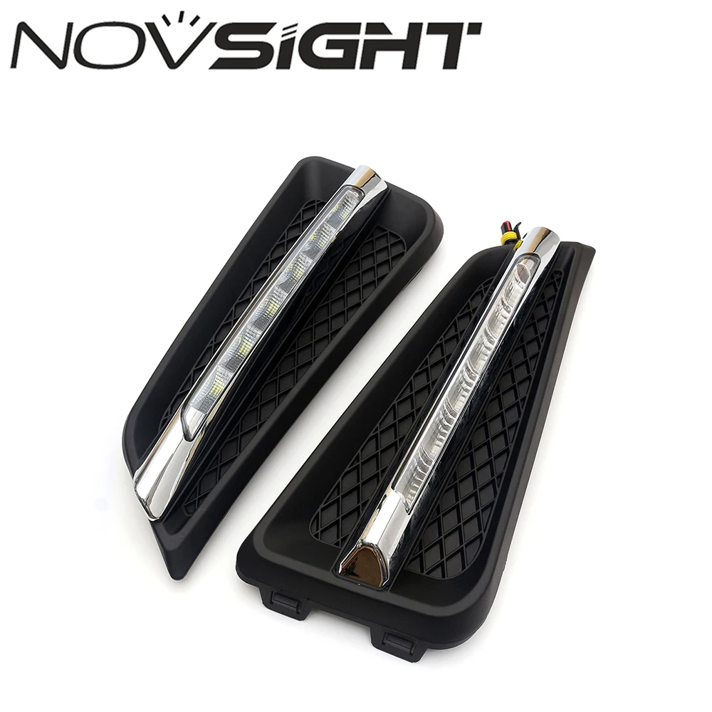 

NOVSIGHT 2pcs Car LED Daylight DRL Daytime Running Lights Fog Head Lamp Cover White For Honda City 2015 D35
