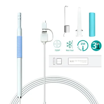 

3 in 1 Visual ear canal endoscope Ear Cleaner with 1.3 megapixels Camera Endoscope Kit ear wax removal Toiletry Kits hot selling