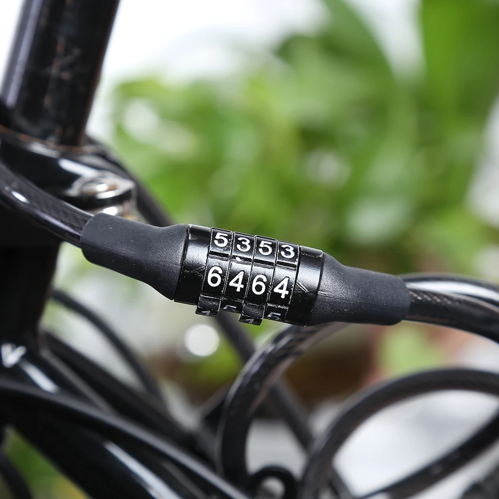 Велосипед 110 см цепи блоков и анти-кражи Шнур кабель замок жесткая безопасности кодовый замок Сталь проводка велосипедный замок 4 цифровой код Комбинации