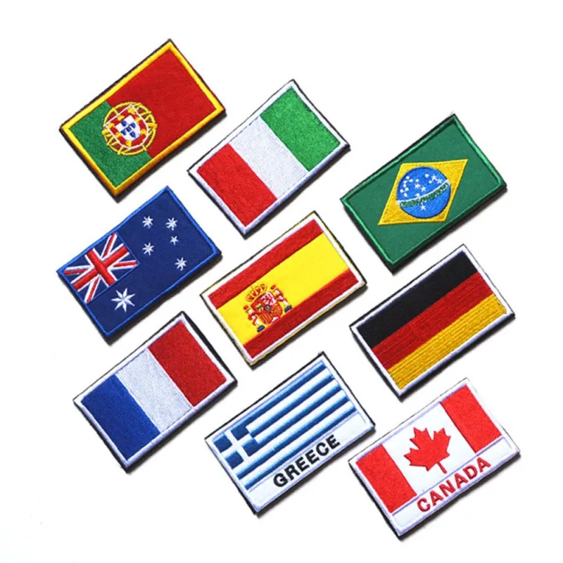 

Newest Nation Flag Emblem Patch Embroidered Applique National Country Sew Trim