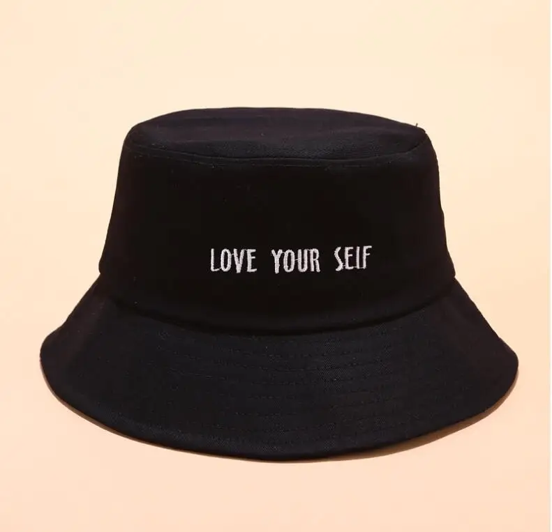 Креативная шляпа-ведро с вышивкой, Кепка унисекс с надписью LOVE YOURSELF Bob, Кепка в стиле хип-хоп Gorros, мужская летняя кепка s, Панама, шляпа-ведро для рыбалки