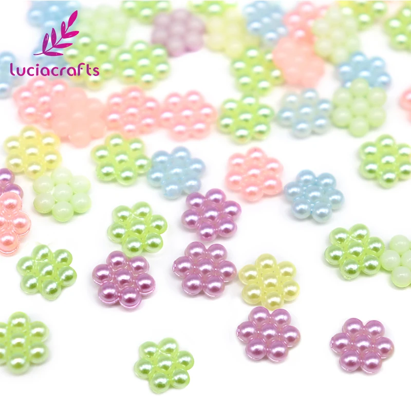 

48PCS 8mm Mixed Colors Flower Shape Resin Flatback Beads DIY Handmade Sewing Phone Case Accessories F0414