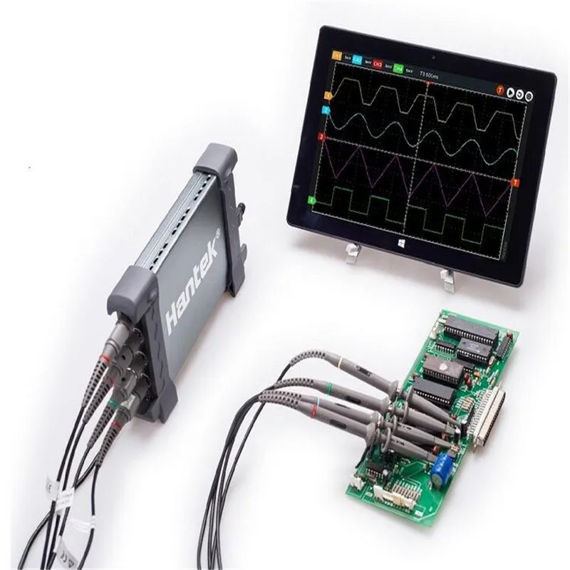 Hantek Осциллограф 6074BE(серия Kit I) 4CH 70 МГц стандарт полосы пропускания оснащен более 80 типов USB 2,0 интерфейс разъем осциллографа