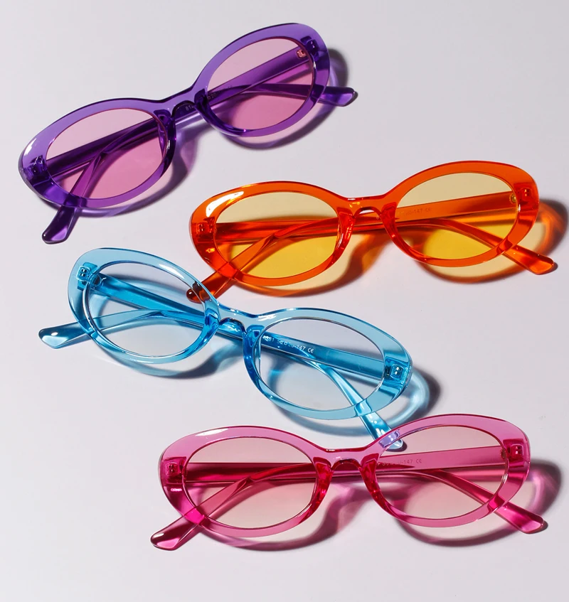 Kachawoo женские Овальные Солнцезащитные очки лето карамельный цвет фиолетовый синий оранжевый ретро солнцезащитные очки Женские аксессуары UV400