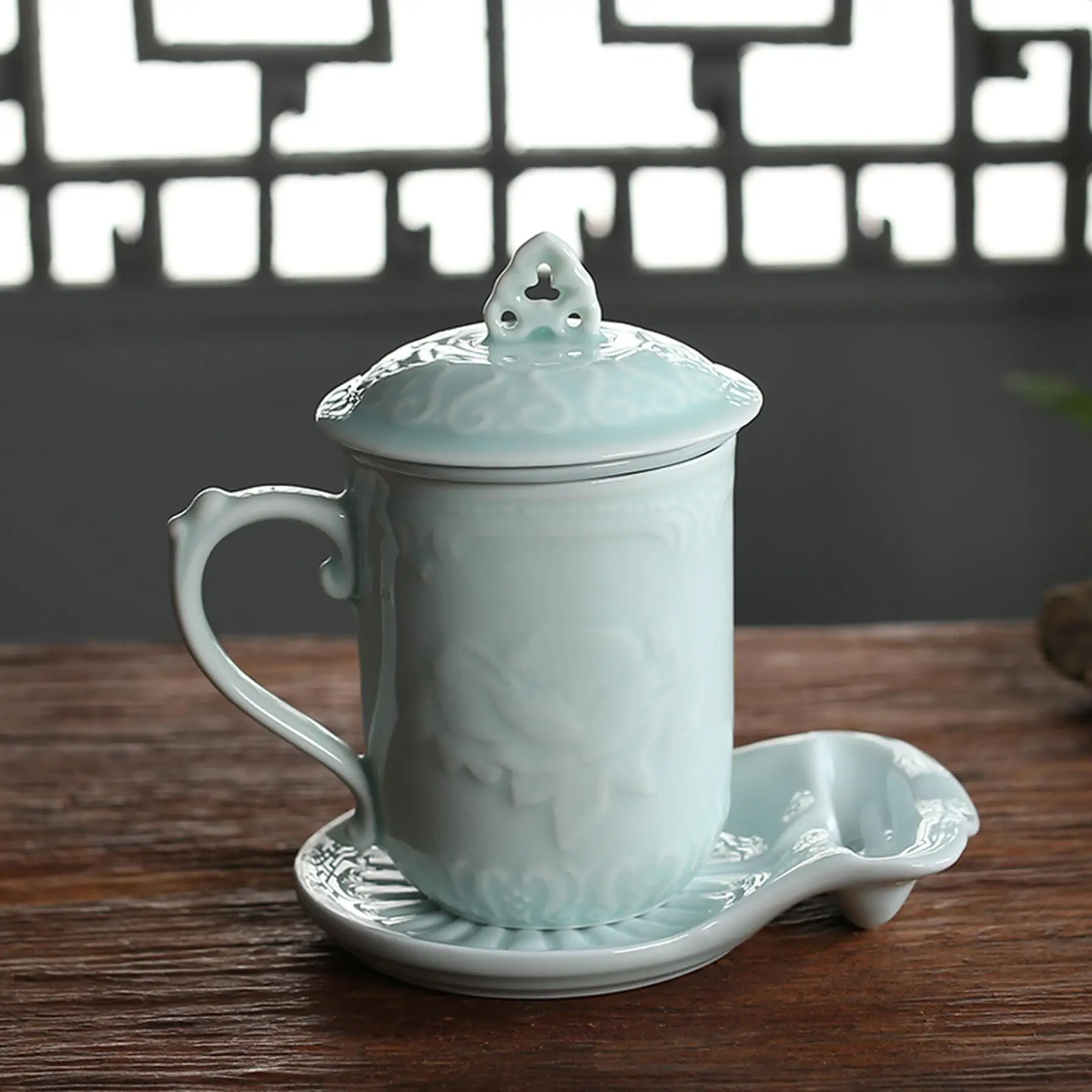 Китай Celadon креативная чашка фильтр с крышкой кунг-фу чайные чашки и блюдца