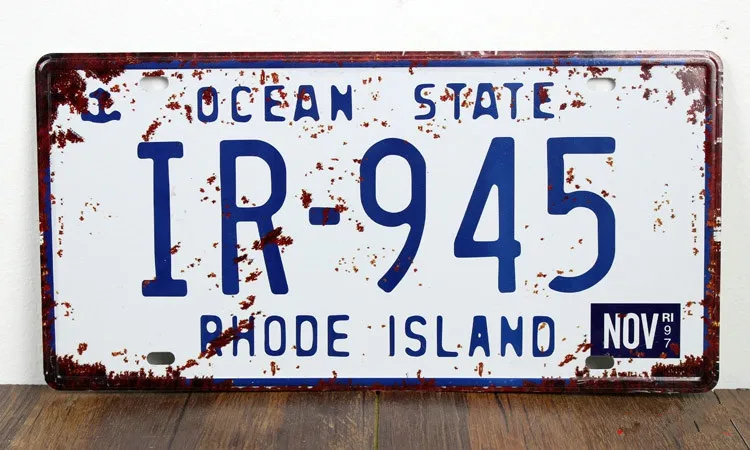 Женская винтажная металлическая живопись XDCP 034 RHODE ISLAND номерной знак для