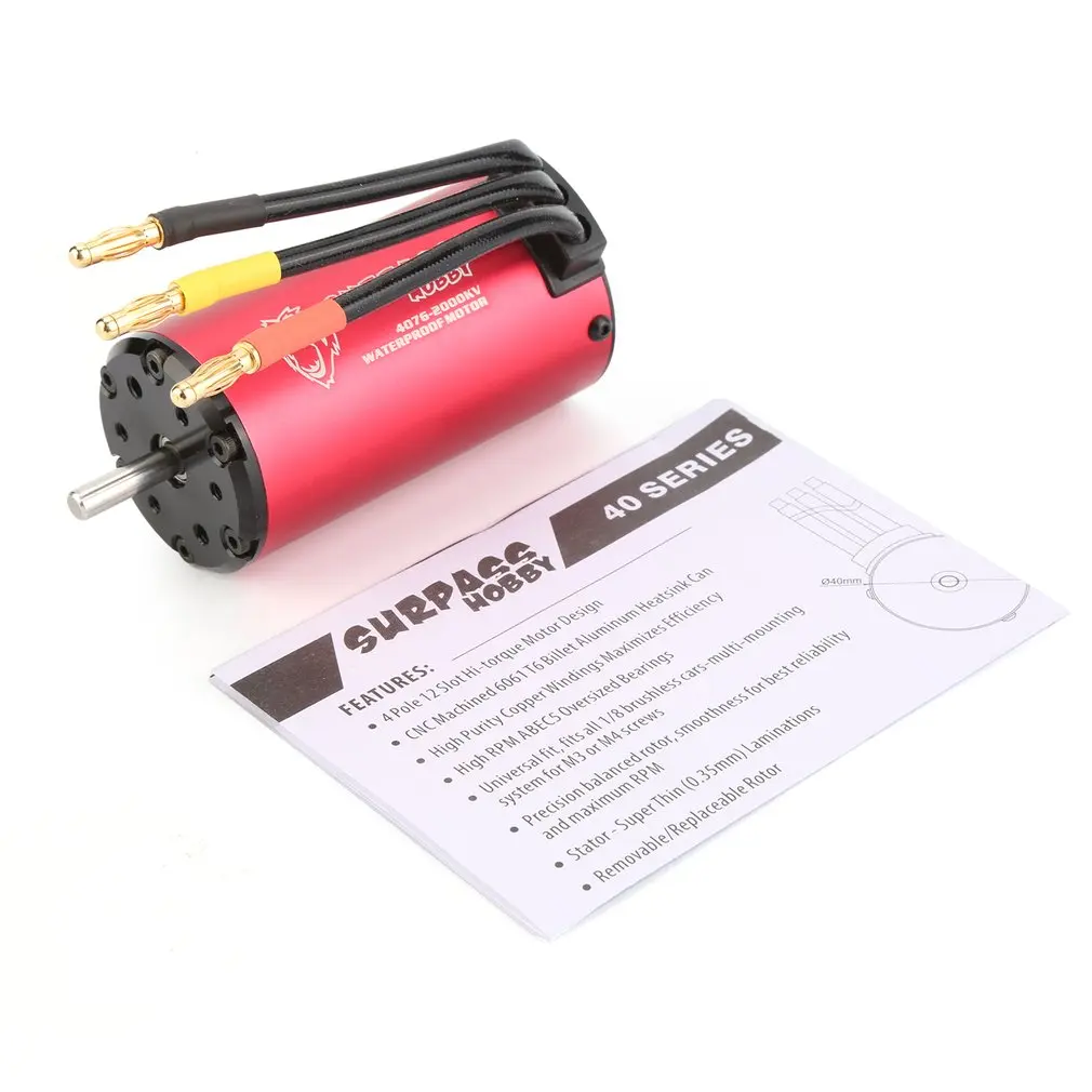 

SURPASSHOBBY KK 4076 2000KV/2200KV Brushless Motor 2S 3S 4S for 1:8 RC Drift Racing Car Waterproof Sensorless Truck Part