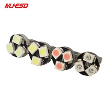 100 шт. T5 3528 1210 3 smd-лампа для автомобиля светодио дный Dashboard лампы CANBUS Ошибка Бесплатный номерной знак свет лампы DC 12 В белый цвет красный, желты...