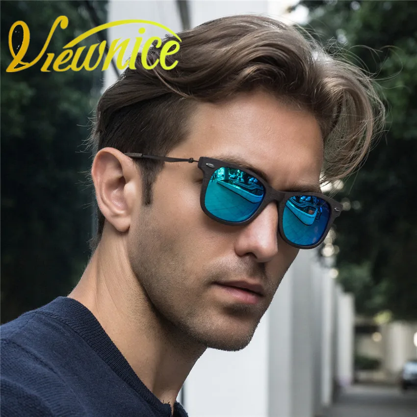 

Viewnice New Fashion Luxury Polarized Polaroid Sunglasses Wooden Women Blue Square Customized 2140 Oculos De Sol Male Acetate