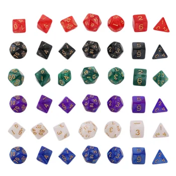 

Bright Color 7 Pcs Set Creative Multi-Faceted Pearl Gemmed Acrylic Dice16-20mm D4 D6 D8 D10 D12 D20 In Stock New HOT