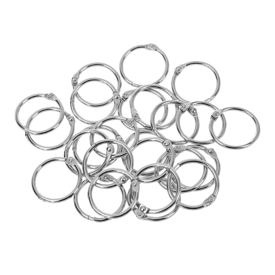 25 Pcs Metal 1.2" Loose Leaf Rings Binder Keyrings for Scrapbooking