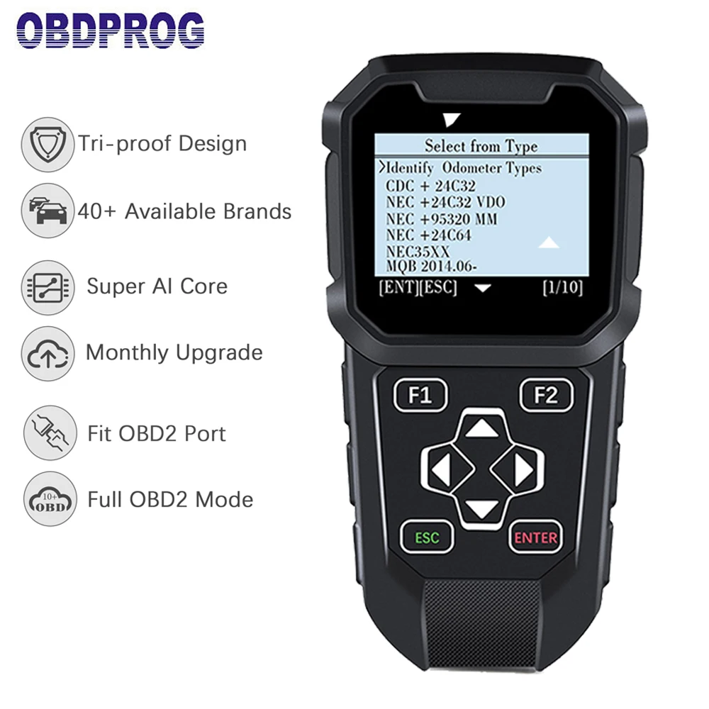 

OBDPROG MT401 Mileage Adjustment Odometer Correction Tool and OBD Code Reader Odometer Reset OBD2 Code Reader Diagnostic Tool