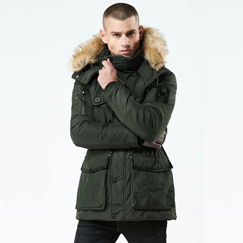 Thick Warm Winter Jacket Men High Quality Parka Hooded Fur Collar ...