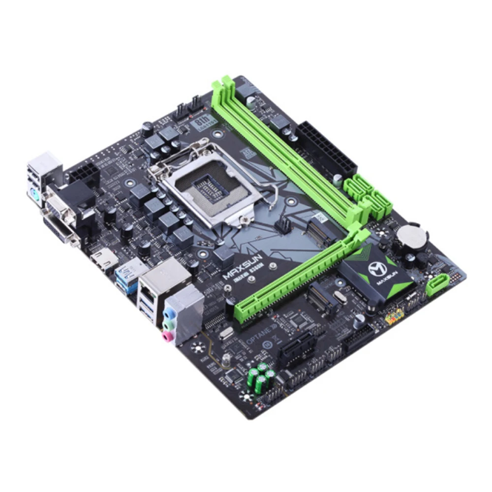 MAXSUN материнской Challenger B360M lga 1151 двухканальный DDR4 2133 мГц памяти SATS3.0 M.2 PCI Express X1 VGA + DVI