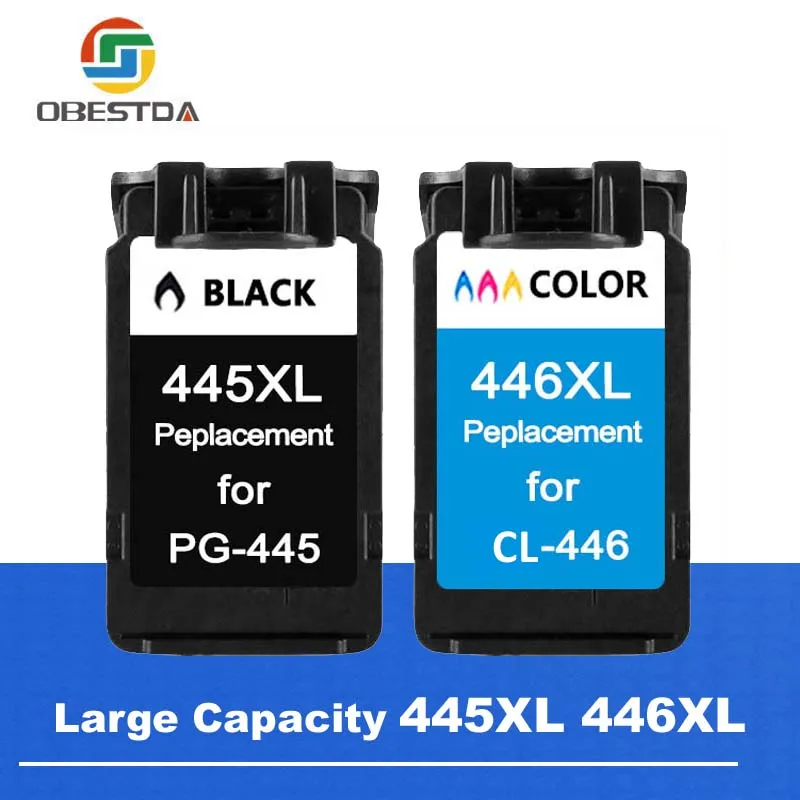 

Obestda PG-445 CL-446 Ink Cartridge For Canon 445 446 PG445 CL446 For Canon Pixma iP2840 MG2440 Ink Jet Printer Free Shipping