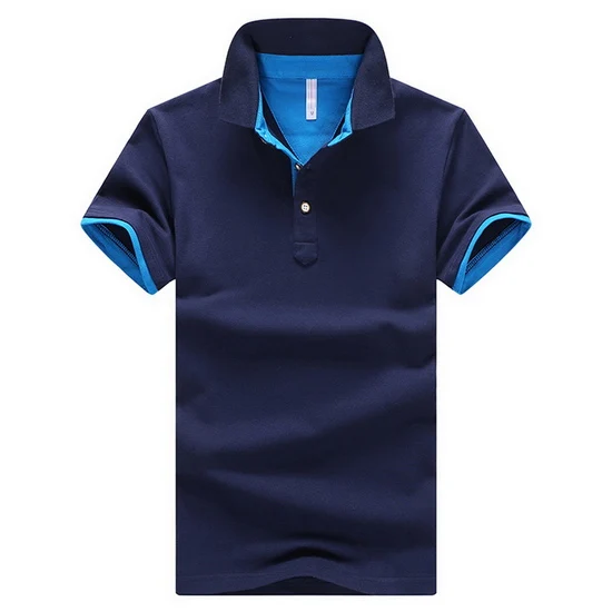 LOMAIYI 11 Цвета натуральный хлопок Для мужчин рубашка поло из чистого полиэстера Для мужчин лоскутное короткий рукав футболки-поло Лето Мужская, в деловом, повседневном стиле Костюмы, BM189 - Цвет: blue blue