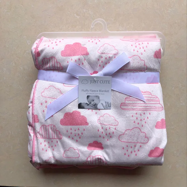 Just Cute Baby Blankets Thicken Double Layer Coral Fleece Infant