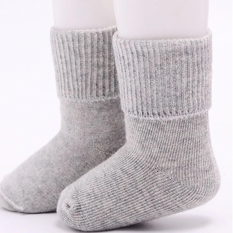 Новинка года, брендовые теплые носки для новорожденных мальчиков и девочек хлопковые нескользящие носки зимние однотонные носки ярких цветов для малышей, От 0 до 6 лет
