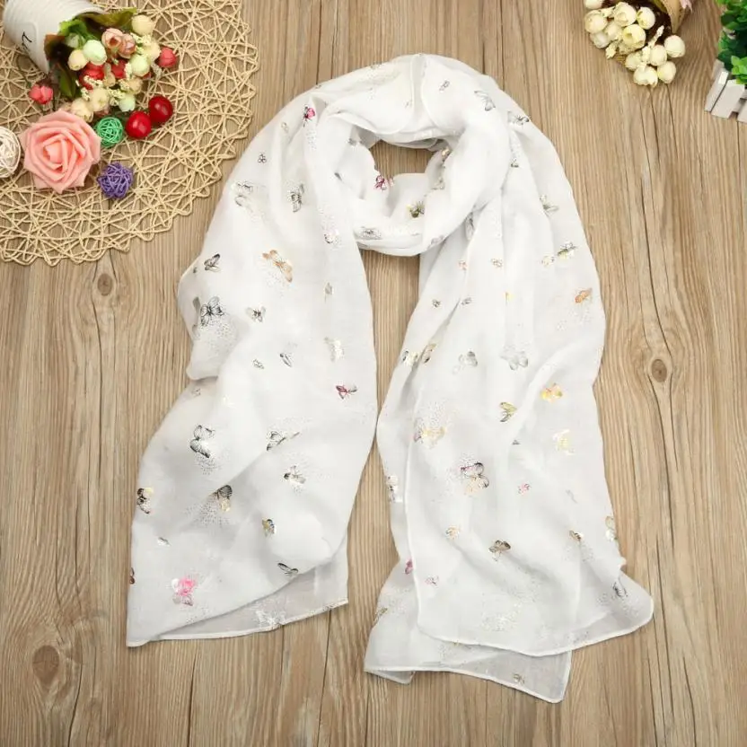Glitter Scarf Silver Bee Lover Print Wrap Shiny Foil Summer Honeybees Scarves