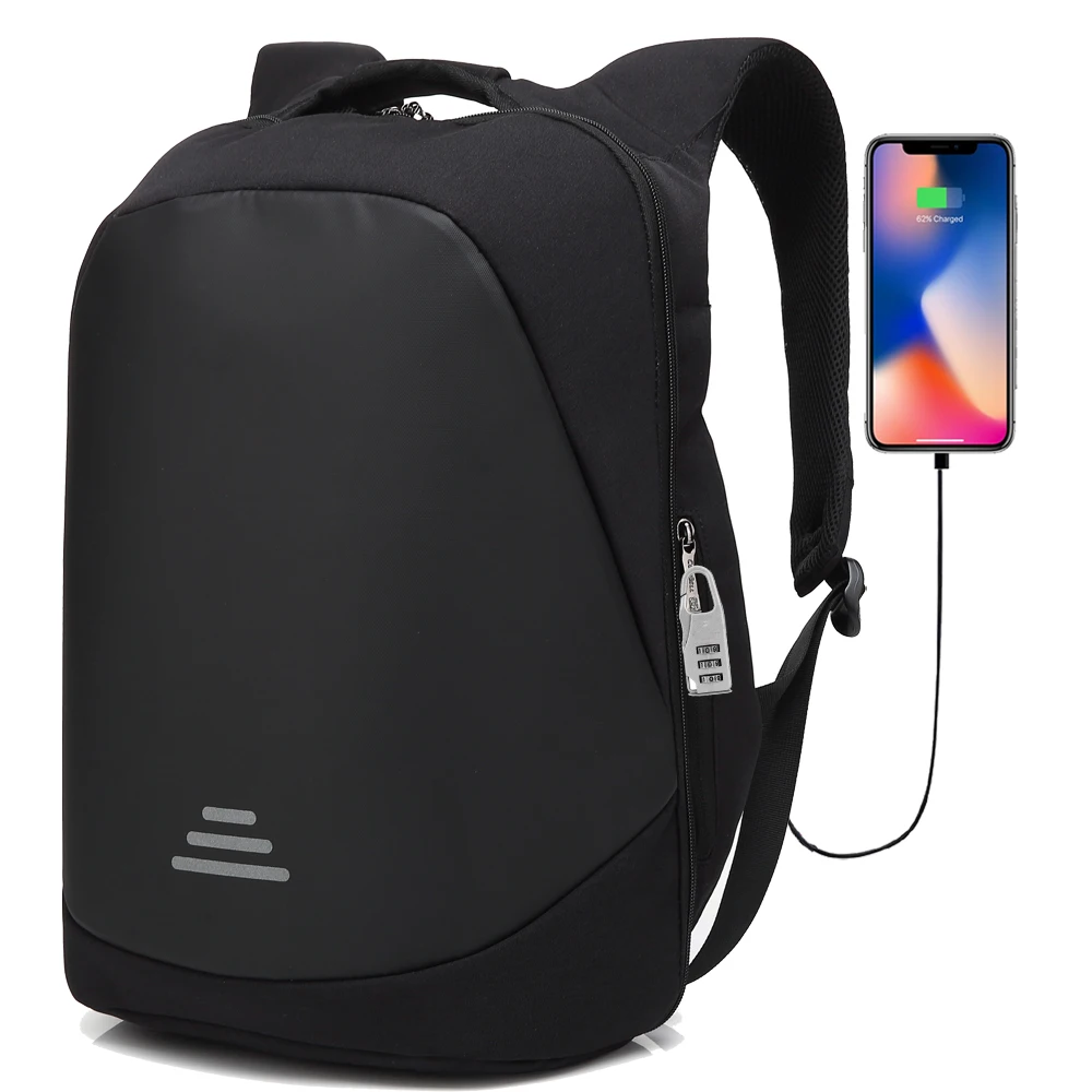 Waterproof 15.6 Inch Backpack USB Charge Laptop Backpack Minimalist