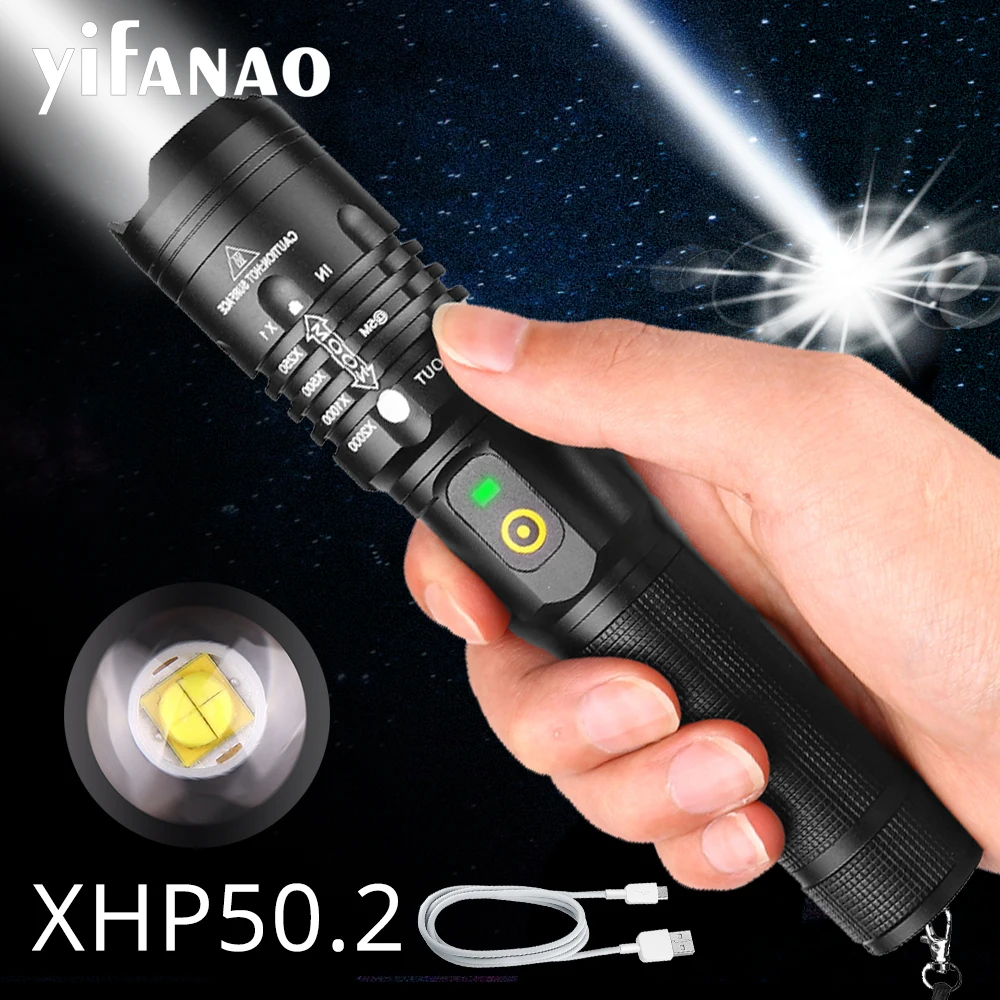 

Xlamp 60000LM Powerful LED Flashlight XHP50.2 USB Rechargeable Torch XHP70.2 Zoom Lantern XHP50 Hunting Lamp Use 18650
