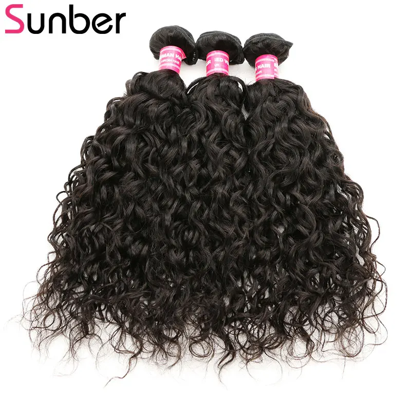 Sunber Hair Malaysian Water Wave 1 Bundle Natural Human Hair Extensions 100g Remy Hair One Piece Can Be Mixed Length 8-26 Inches