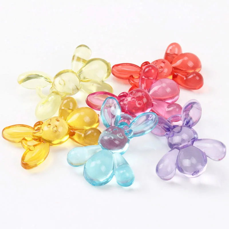 

Mixed Color Cute Multicolour Crystal Cartoon Rabbit Acrylic Spacer Pendant Fit Handmade Jewelry Accessory DIY 45x32mm 10pcs Z323