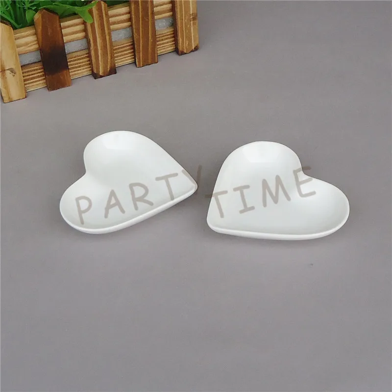 Heart Dish, Porcelain White Mini Heart Shape Dish, Serving Dish