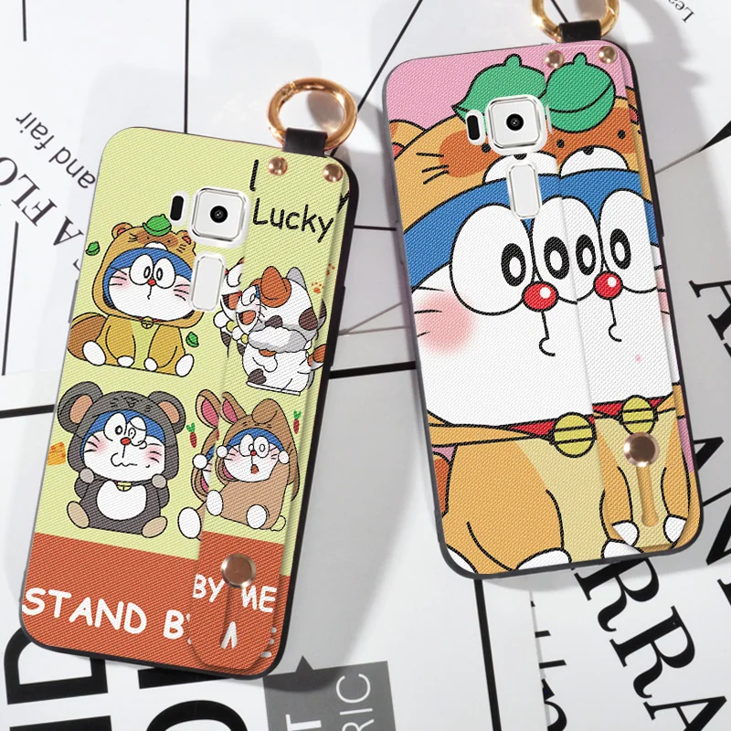 

Wrist Strap Cartoon Cat Bumper Cases For Asus ZenFone 3 ZE552KL Luxury Silicone Cover Bag Case For Asus ZenFone3 ZE552KL